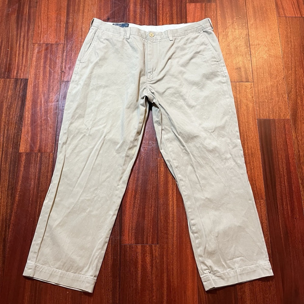 Vintage Polo Ralph Lauren Pants Mens 38x28 Preston Tan Preppy Casual 90s Y2K